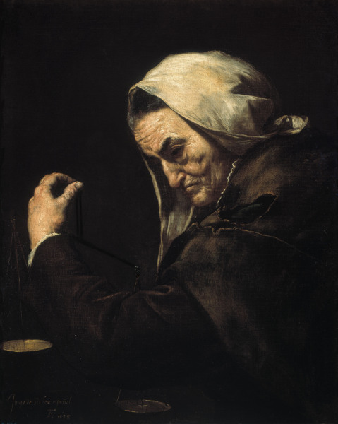 J.De Ribera / The old usurer de José (o Jusepe) de Ribera
