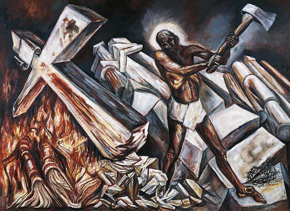 Christ destroys his cross, 1943, by Jose Clemente Orozco (1883-1949), painting, 94x130 cm. Mexico, 2 de José Clemente Orozco