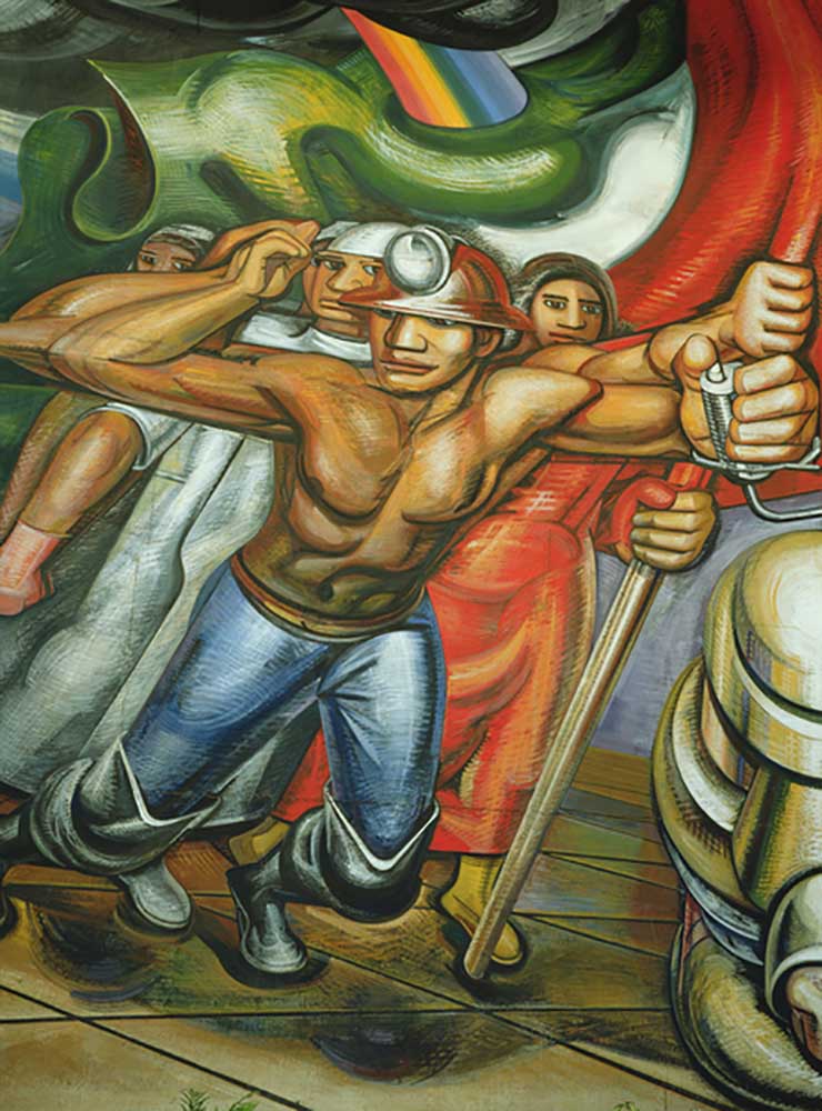 Procession of workers and miners, from the cycle, The Mexican people call for social security de José Clemente Orozco