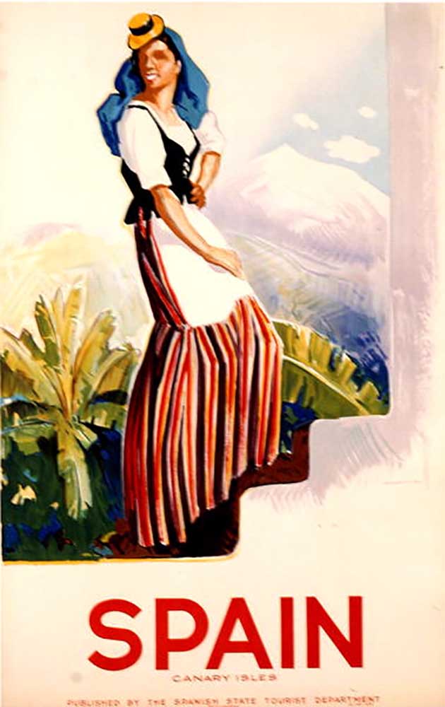 Poster promoting the Canary Islands, published by the Spanish State Tourist Department, 1930 de Jose Morell