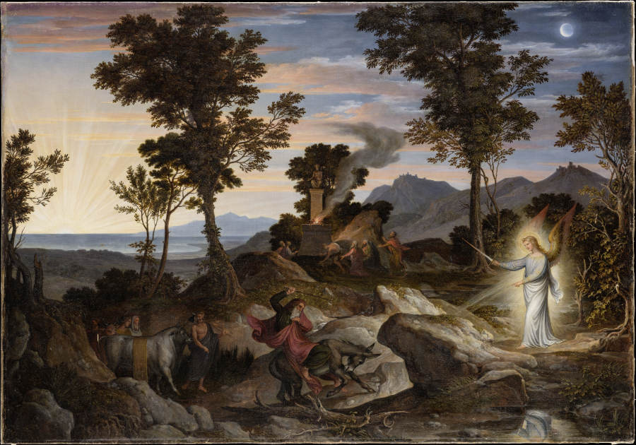 Landscape with the Prophet Balaam and his donkey de Joseph Anton Koch