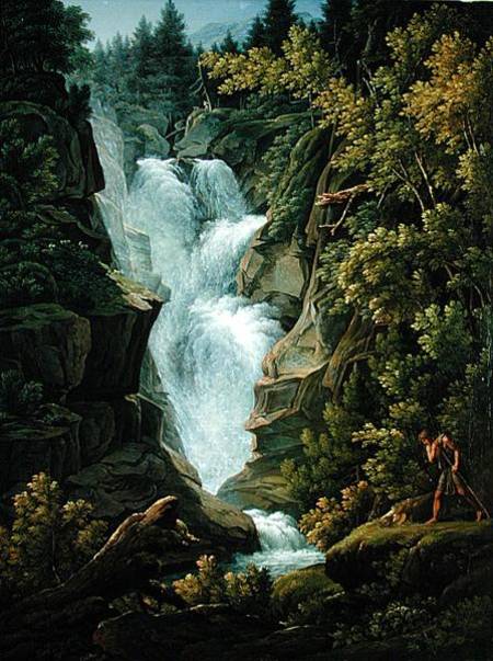 Waterfall in the Bern Highlands de Joseph Anton Koch