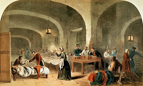 Sketch of a ward at the Hospital at Scutari, c.1856 de Joseph-Austin Benwell