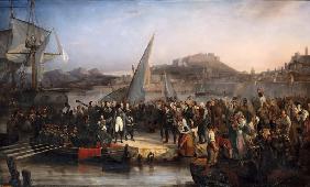 Napoleon leaving the island of Elba on February 26, 1815