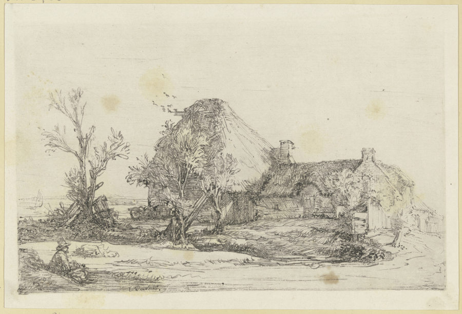 Rembrandts Landschaft mit dem Zeichner, seitenverkehrt de Joseph Bucher