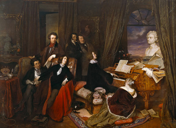 Liszt at the Piano de Joseph Danhauser