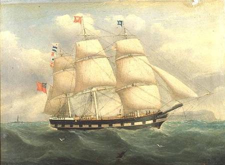 An English Square-Rigged Ship off the Coast de Joseph Heard
