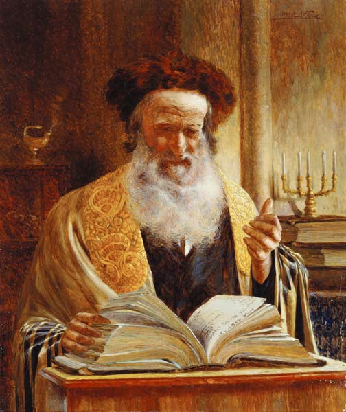Ein Rabbiner hält eine Predigt. de Joseph Jost