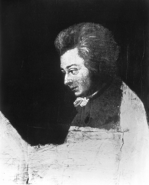 Unfinished Portrait of Wolfgang Amadeus Mozart (1756-91) de Joseph Lange