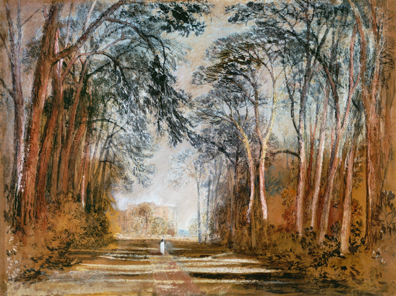 Farnley Avenue, Farnley Hall, Yorkshire (pencil, chalk, watercolour, gouache & water) de William Turner