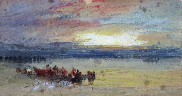Shore Scene, Sunset de William Turner