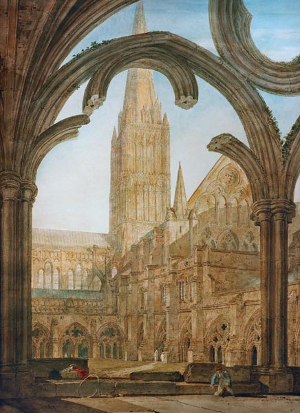 South View of Salisbury Cathedral from the Cloisters de William Turner