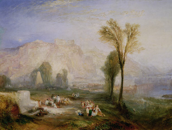 The Bright Stone of Honour (Ehrenbreitstein) and the Tomb of Marceau, from Byron's 'Childe Harold' de William Turner
