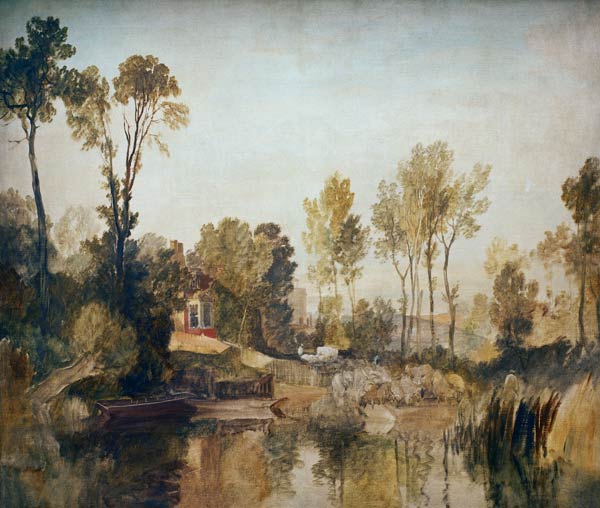 Live at the river with trees and sheep de William Turner