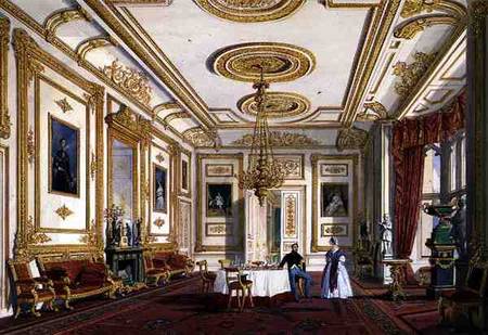 The White Drawing Room at Windsor Castle (colour litho) de Joseph Nash