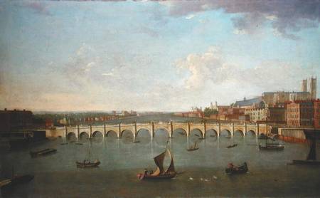 A View of the River Thames at Westminster Bridge de Joseph Nichols