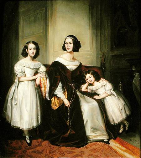 Madame de Nonjon and her Two Daughters de Joseph Nicolas Jouy