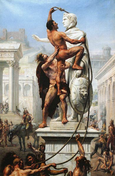 The Sack of Rome by Visigoths, 410 de Joseph-Noel Sylvestre