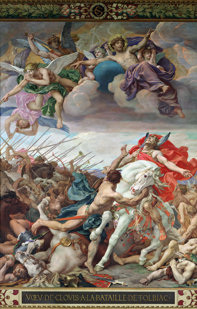 The Vow of Clovis (465-511) at the Battle of Tolbiac in 506, from the right transept de Joseph Paul Blanc
