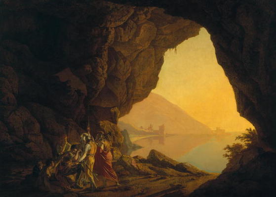 A Grotto in the Kingdom of Naples, with Banditti, exh. 1778 de Joseph Wright of Derby