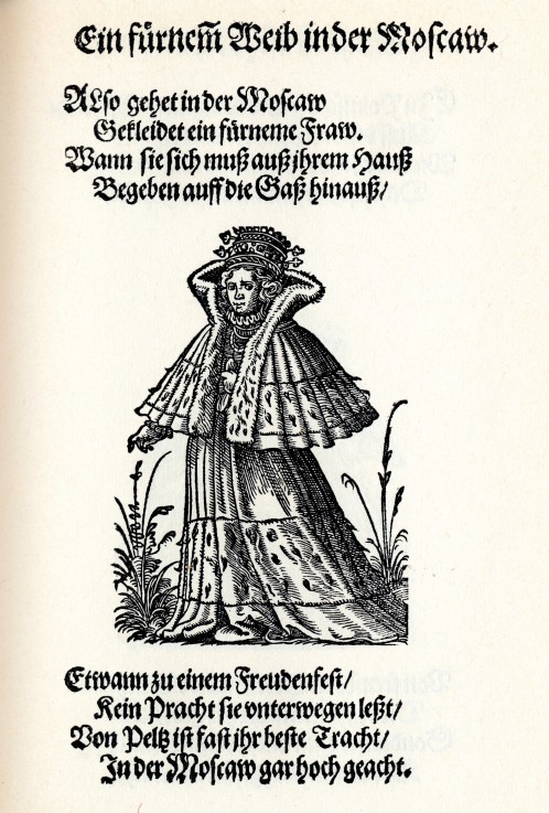 Noble woman of Moscow. From the "Frauentrachtenbuch" (Frankfurt, 1586) de Jost Amman