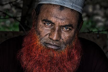 Red beard man from Papua New Guinea