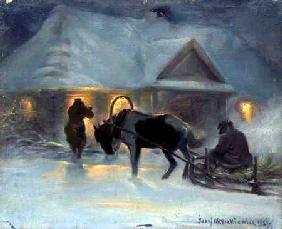 Winter Evening In Front of a Country House, 1921
