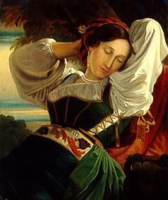 Sleeping young woman. de József Borsos