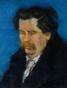 Portrait of the Hungarian poet Zsigmont Móricz. de József Rippl-Rónai