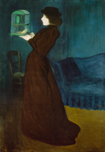 Lady with bird cage de József Rippl-Rónai