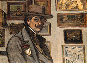 Self-portrait with a brown hat de József Rippl-Rónai