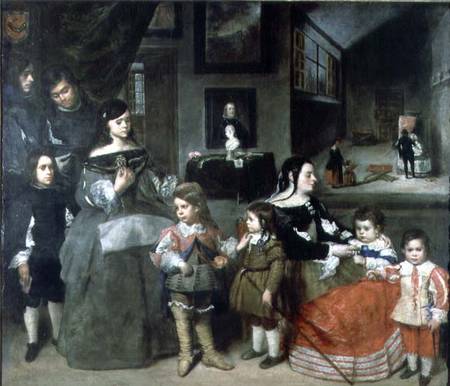 The Artist's Family, on the left the four children from the artist's first marriage to the daughter de Juan Bautista Martinez del Mazo