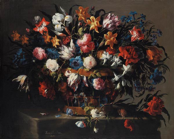 Small Basket of Flowers de Juan de Arellano