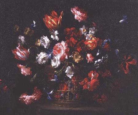 Still Life of Flowers in a Basket de Juan de Arellano