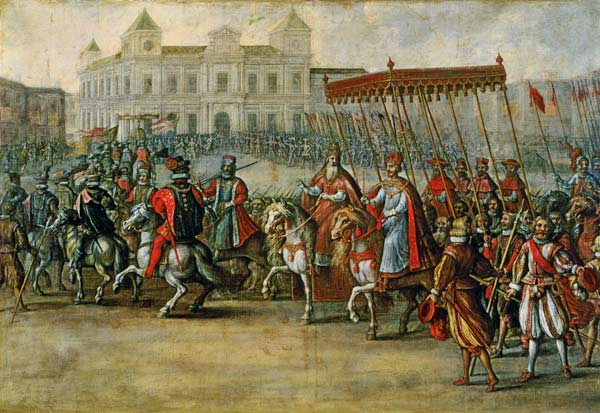 The Entrance of Charles V (1500-58) into Bologna for his Coronation de Juan de la Corte