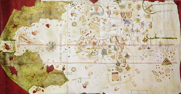 Mappa Mundi, 1502 (gouache and pen & ink on paper) de Juan de la Cosa