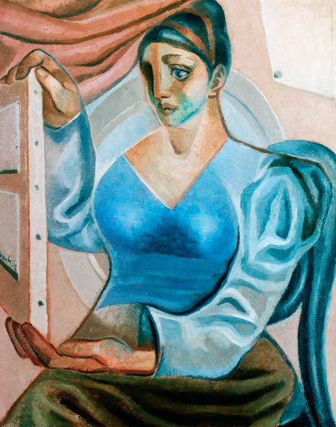 Woman when looking at a painting. de Juan Gris