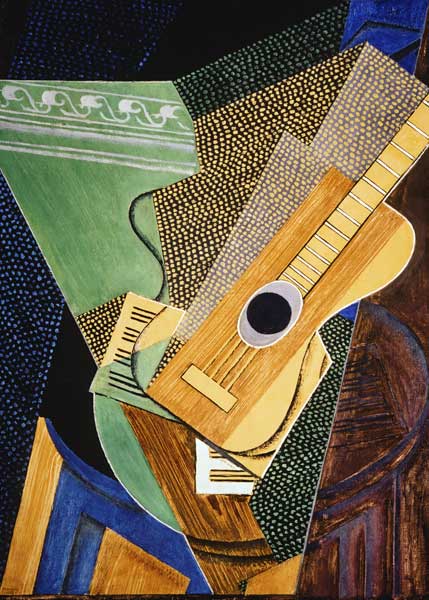 Guitar on a table. de Juan Gris