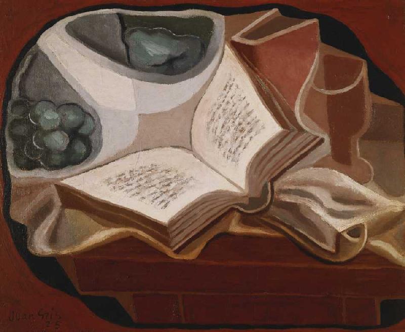Stilleben mit Buch und Obstschüssel (Livre et Compotier) de Juan Gris