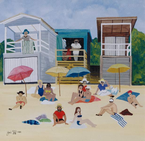 Beach Huts, 1991 (w/c)  de Judy  Joel