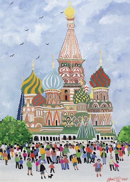 St. Basil''s Cathedral, Red Square, 1995 (w/c)  de Judy  Joel