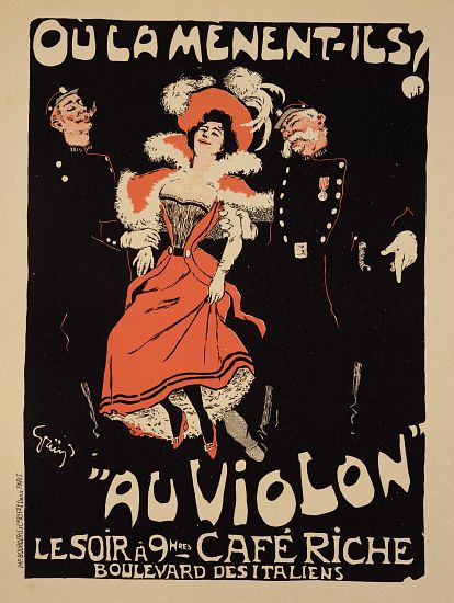 Reproduction of a poster advertising the 'Cafe Riche', Boulevard des Italiens de Jules Alexandre Grun