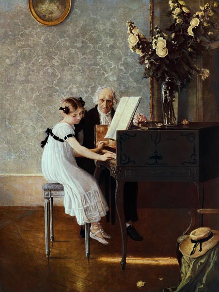 Die erste Klavierstunde de Jules Alexis Muenier