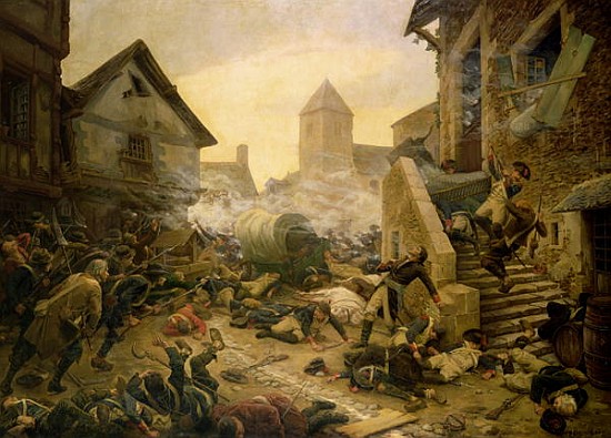 Combat at Cholet, or The Suicide of General Moulin in 1794 de Jules Benoit-Levy