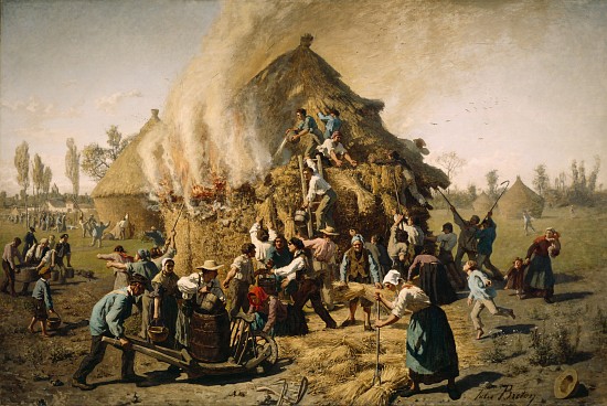 Fire in a Haystack de Jules Breton