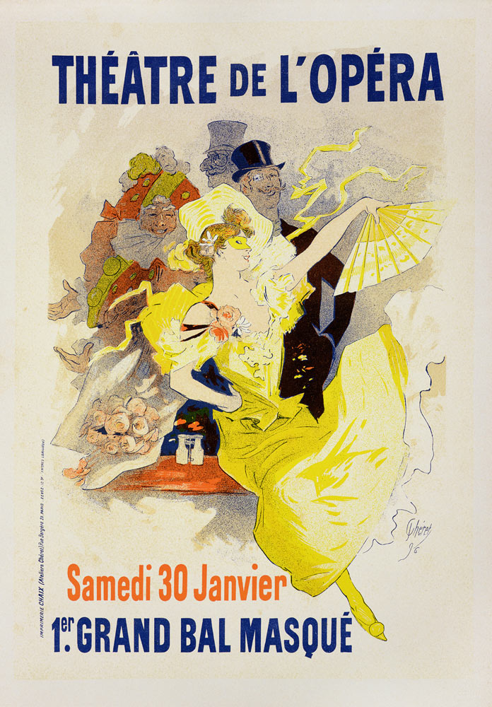 El teatro de la ópera. Baile de máscaras (cartel) de Jules Chéret