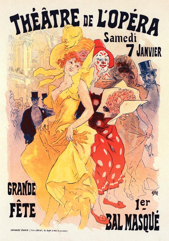 Théatre de l'opéra. Bal masqué (Poster) de Jules Chéret