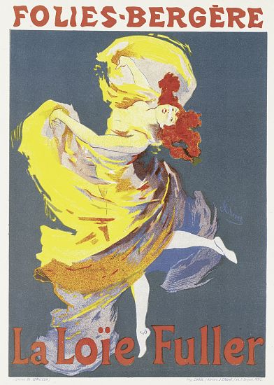 Poster advertising a dance performance by Loie Fuller at the Folies-Bergere de Jules Chéret