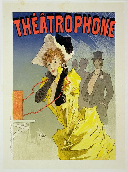 Reproduction of a poster advertising 'Theatrophone' de Jules Chéret