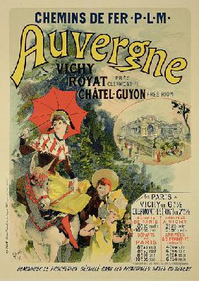 Reproduction of a poster advertising the 'Auvergne Railway', France